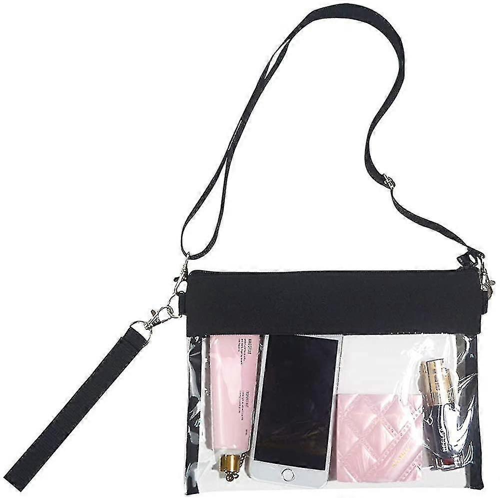 Clear Crossbody Purse Bag1pcs-black