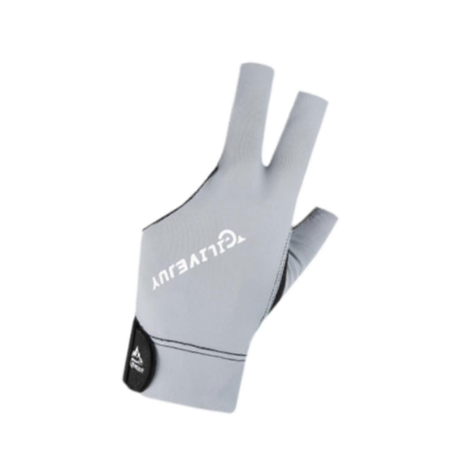 ビリヤードゲームをプレイするためのプールグローブ滑り止め3本指屋内グレー