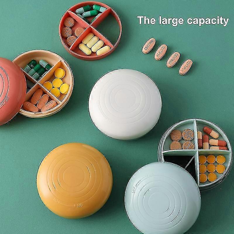 Pill Box Good Sealing Moisture-proof Double Layer Weekly 8-compartment Tablets Splitter Case For Travel