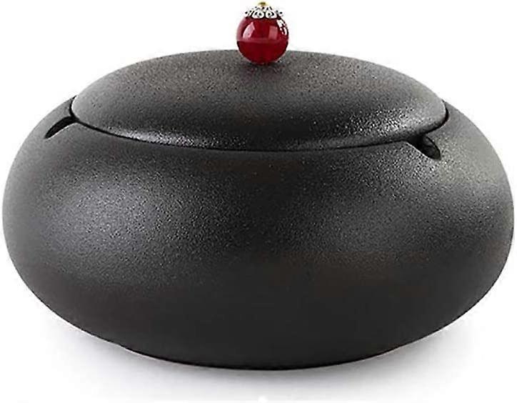 Cigar Ashtray with Lid for Ceramic Decoration Apartment Small Round