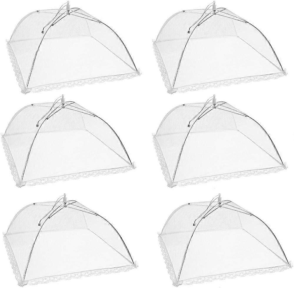 Mesh Pop-Up Food Cloches (6 Parks) - Large and Tall - 43 x 43 x 25 - for Outdoors, Tents, Picnics, BBQs, Reusable and Foldable