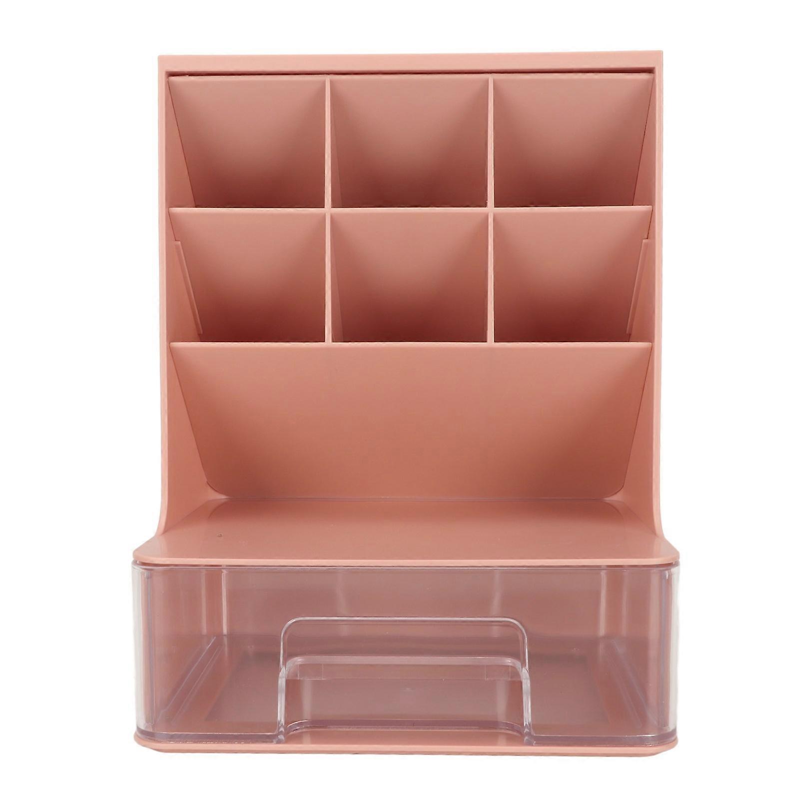 Slant Pen Organizer for Student with Drawer Large Capacity Rounded Corners Desktop Stationary Organizer for School