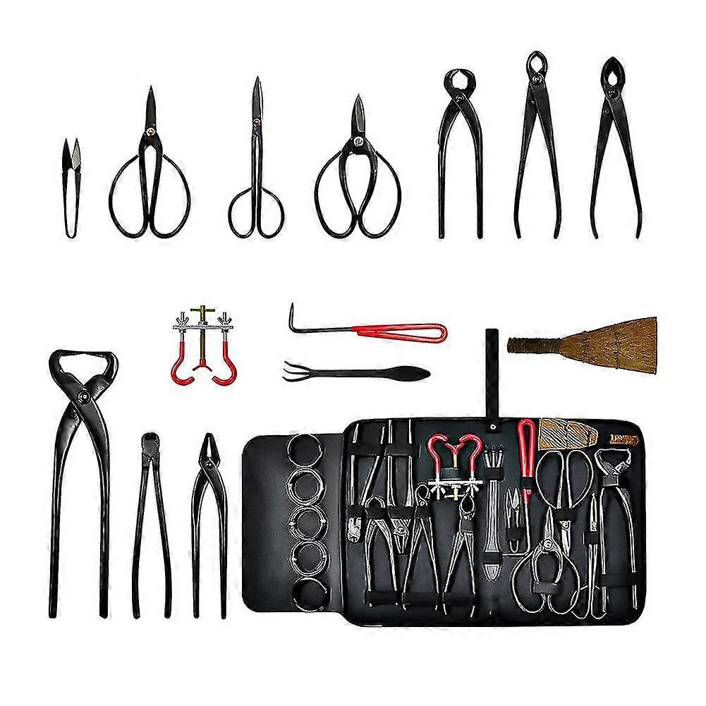 16 Pcs gardening bonsai pruning tool set home garden outdoor cutter set practical hardware tool set with storage bag