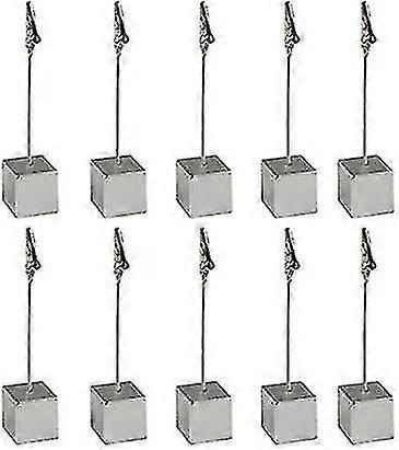 Porte-carte Cube Mémo Photo Clips Note Support Carte Clippack De 10 (argent)