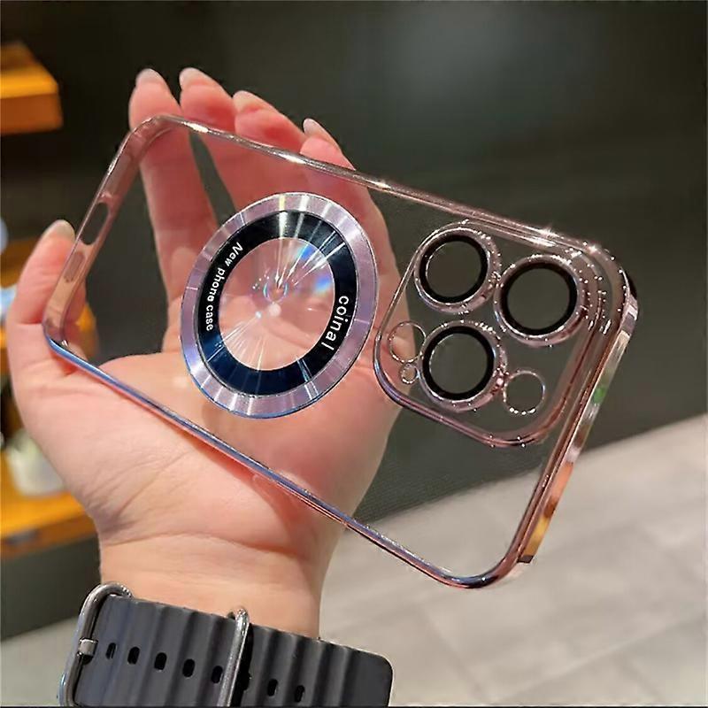 For iPhone 15 Pro Max Magsafe Case Luxury Magnet Plating Acrylic Transparent PC Cases Cover for iPhone 1514 14 Pro Max 14 Plus