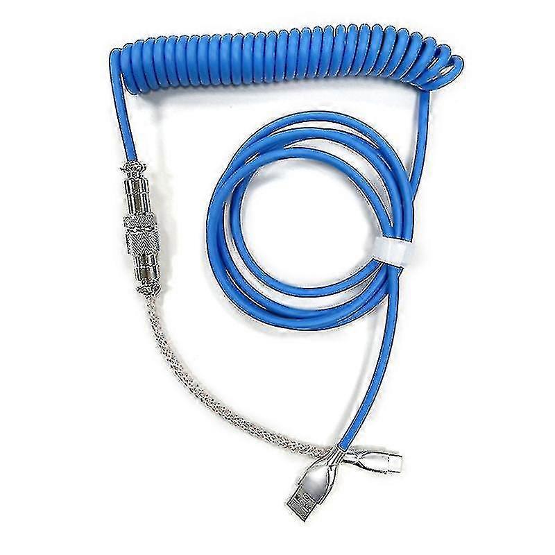Coiled 1.5m Type C Rgb Usb Cable For Mechanical Keyboard Aviator Connector