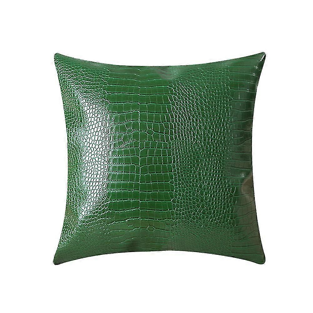Modern Style Pu Leather Color Crocodile Pattern Pillow Cover