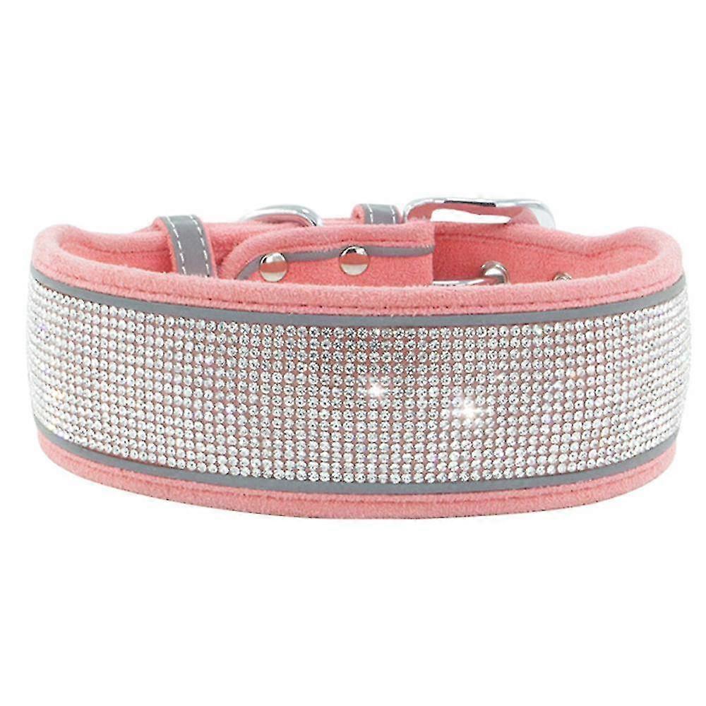 Rhinestone Dog Collar Soft And Comfortable Stylish Dog Collar With Bright Reflective Stripe Premium