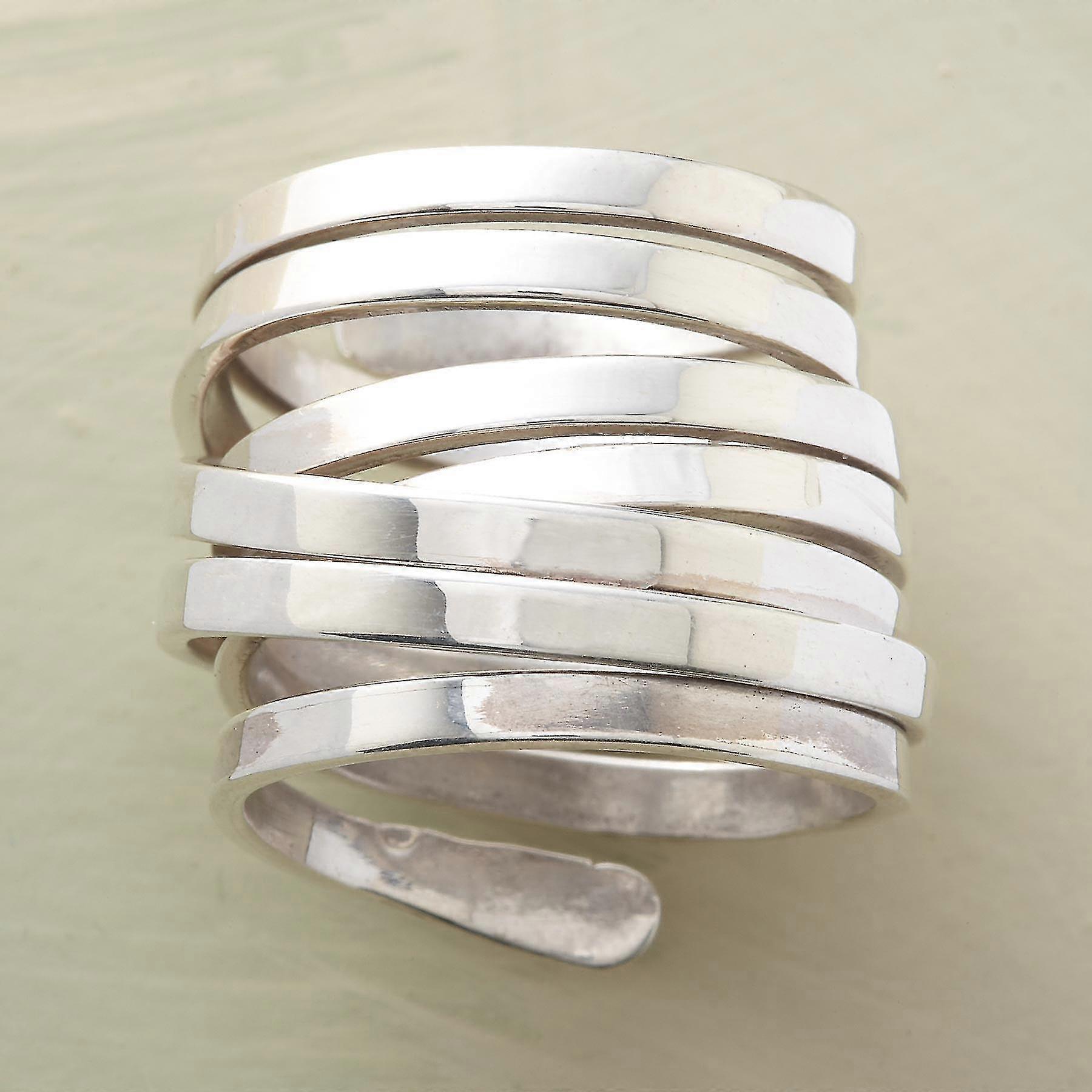 Creative Silver Wrap Hoop Ring - Simple Silver Wrap Hoop Ring