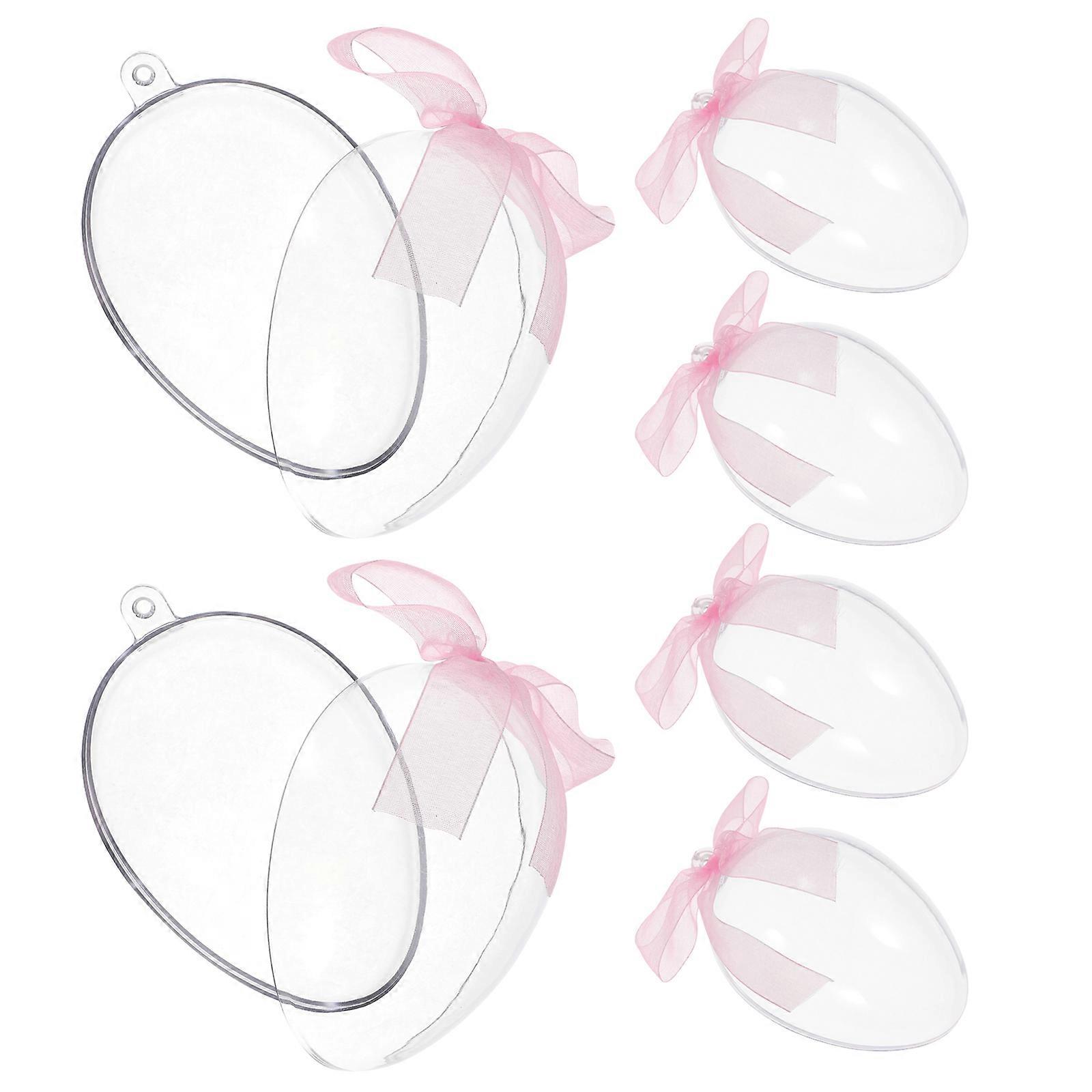 6Pcs Easter Candy Box Creative Clear Egg-shaped Fillable Candy Holder Easter Party Favor