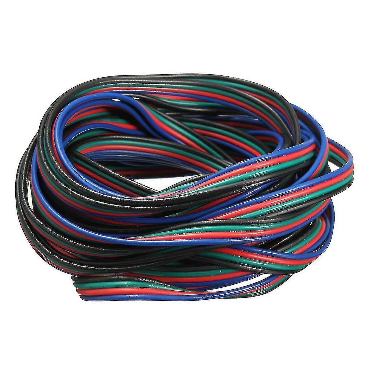 4 Pin Wire Extension Connector Cable Cord For Led Rgb Strip 3528 5050 Connector Colourful 5m