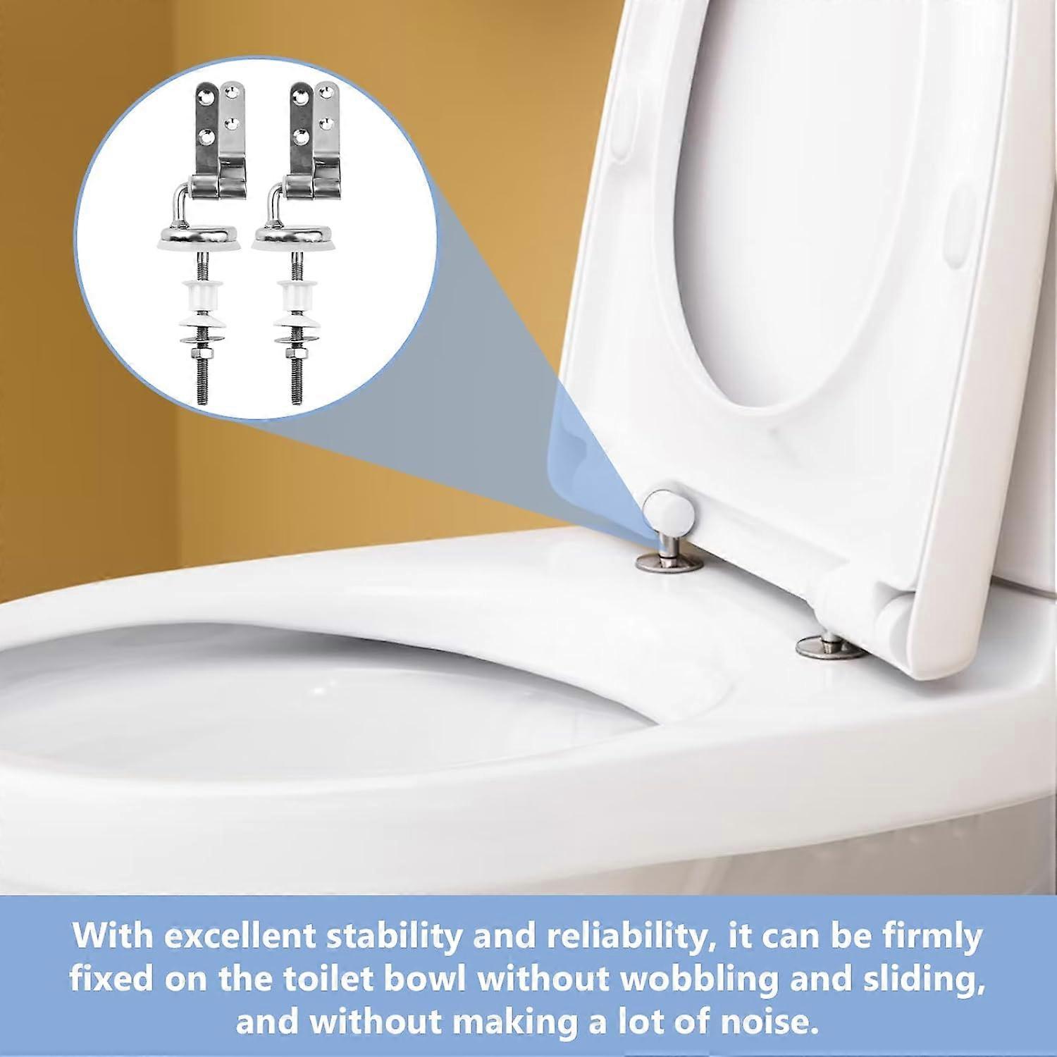 Artibetter 4-Set Toilet Seat Mounting Bolts – Stainless Steel Screws With Expanding Rubber Washers – Top-Fix, Concealed Design – For Universal Toilet Seats – Includes All Hardware