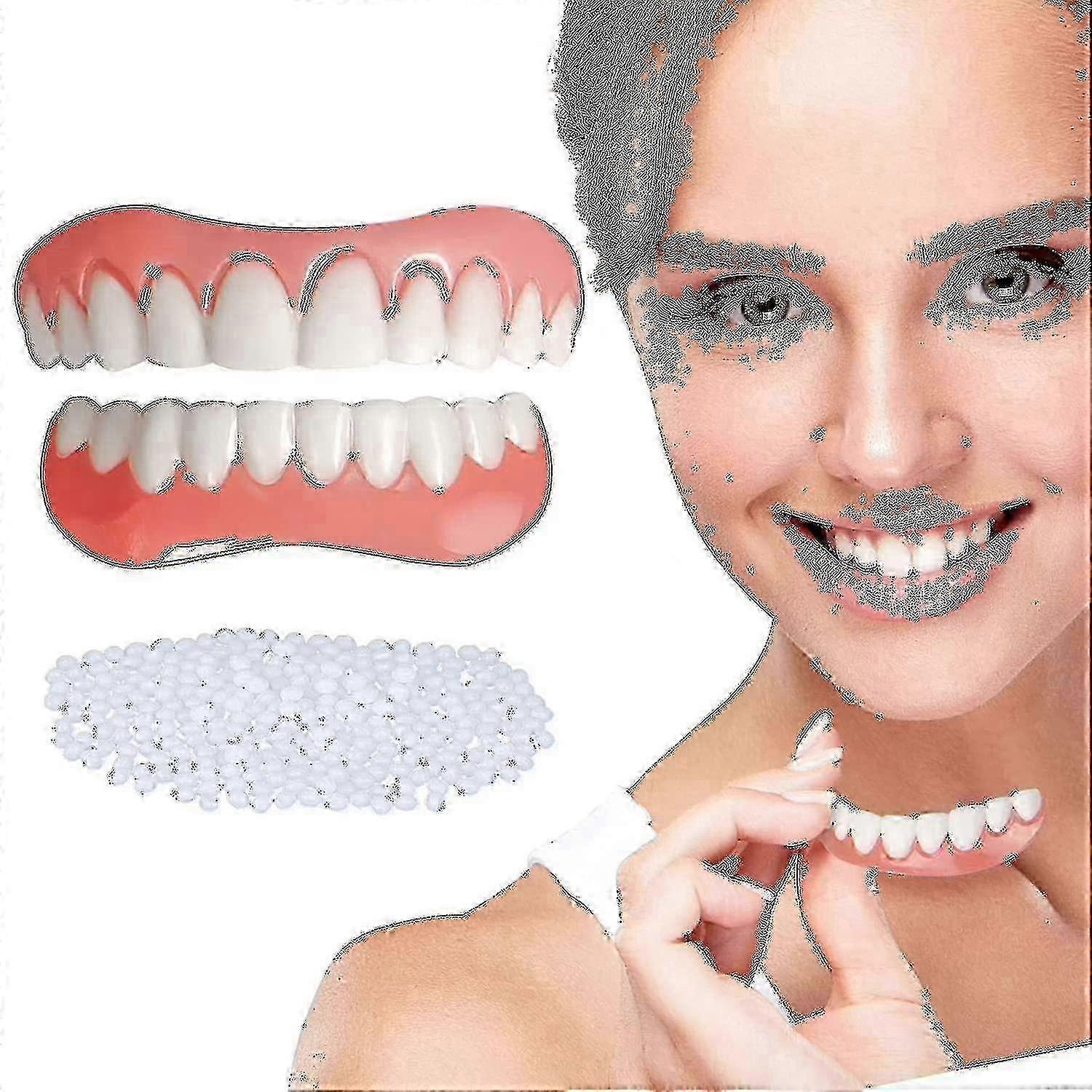 2 Sets Of Dentures Upper And Lower Dentures, Natural And Comcompatible Withtable, Protect Your Teeth And Restore A Confident Smile