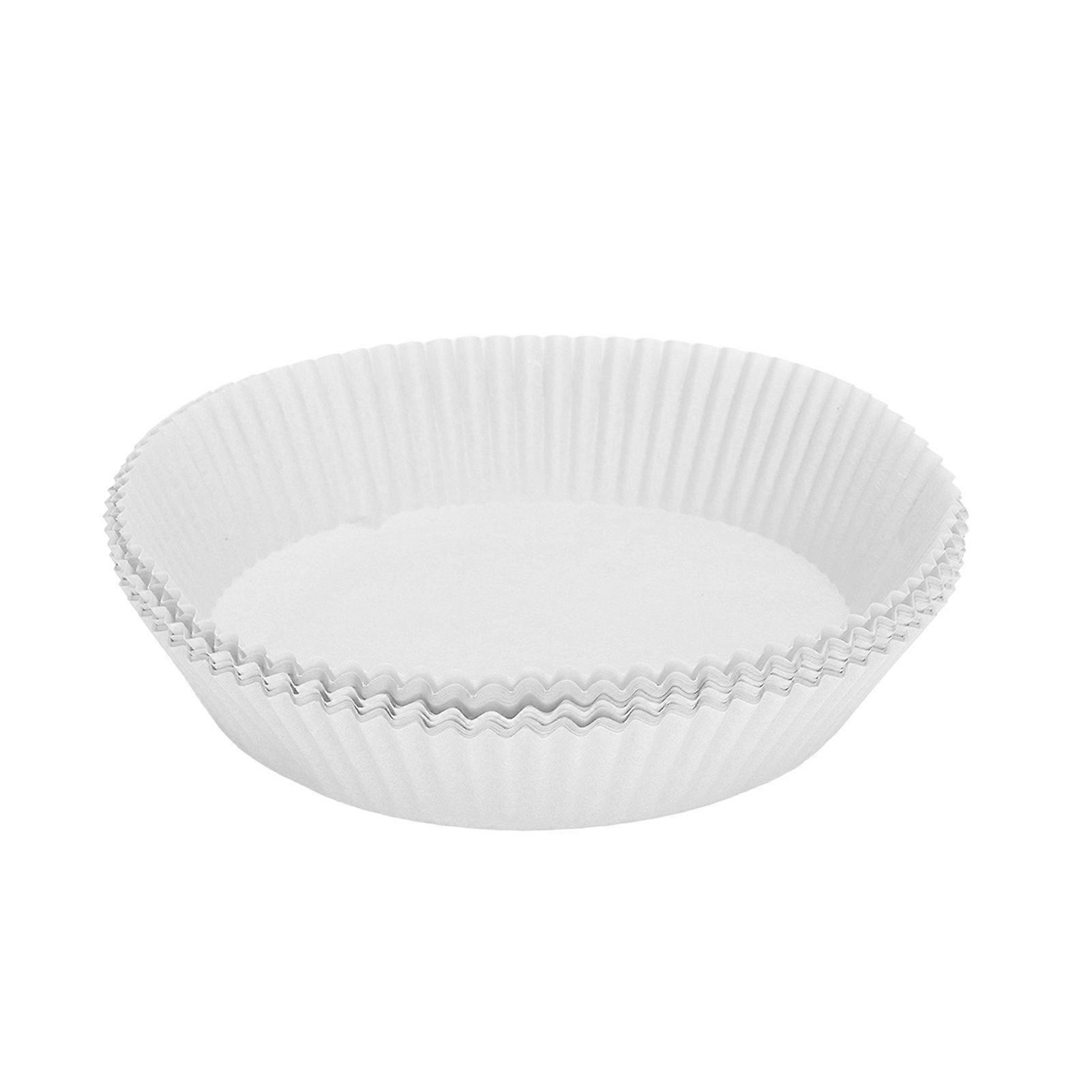 50PCSフライヤーペーパーライナーラウンド使い捨てノンスティックフライヤーベーキングペーパーキッチン電子レンジ調理器ホワイト用