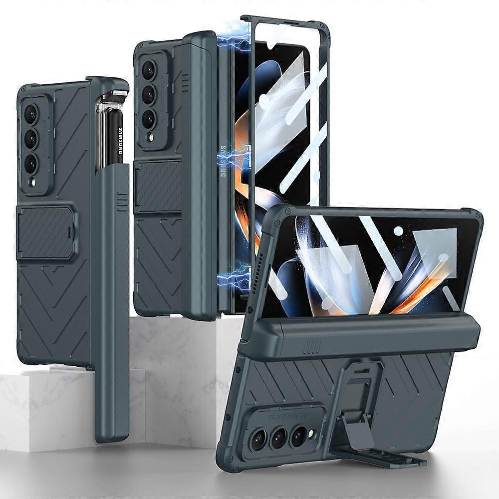 For Samsung Galaxy Z Fold 4 phone case magnetic suction folding armor bracket protective cover (without touch pen)