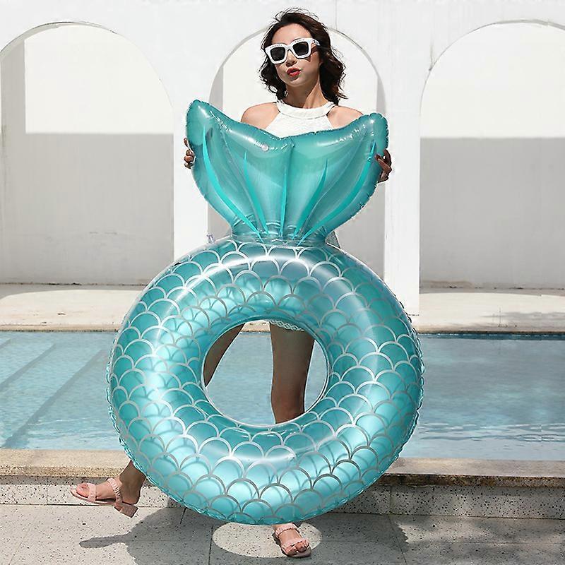 Blue Mermaid Inflatable Pool Float Inflatable Pool Float Lounge Raft Summer Decorations Beach Water Fun Toys For Kids 110c