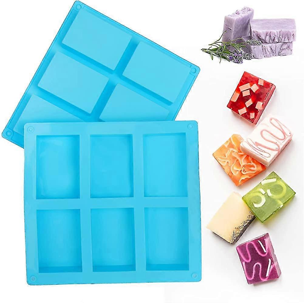 Soap Mold. 2 Soap Silicone Mold. 6 Cavities Rectangular Soap Mould. Diy Soap