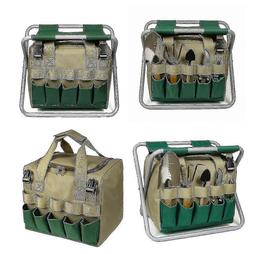 折りたたみ式ガーデンスツール、取り外し可能な庭師用具袋、手つ子の小さい多数目的椅子