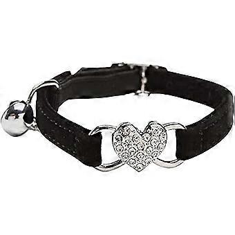 Heart Cat Collar With Safety Belt And Bell Adjustable 8-10 Inches For Kitten Cats