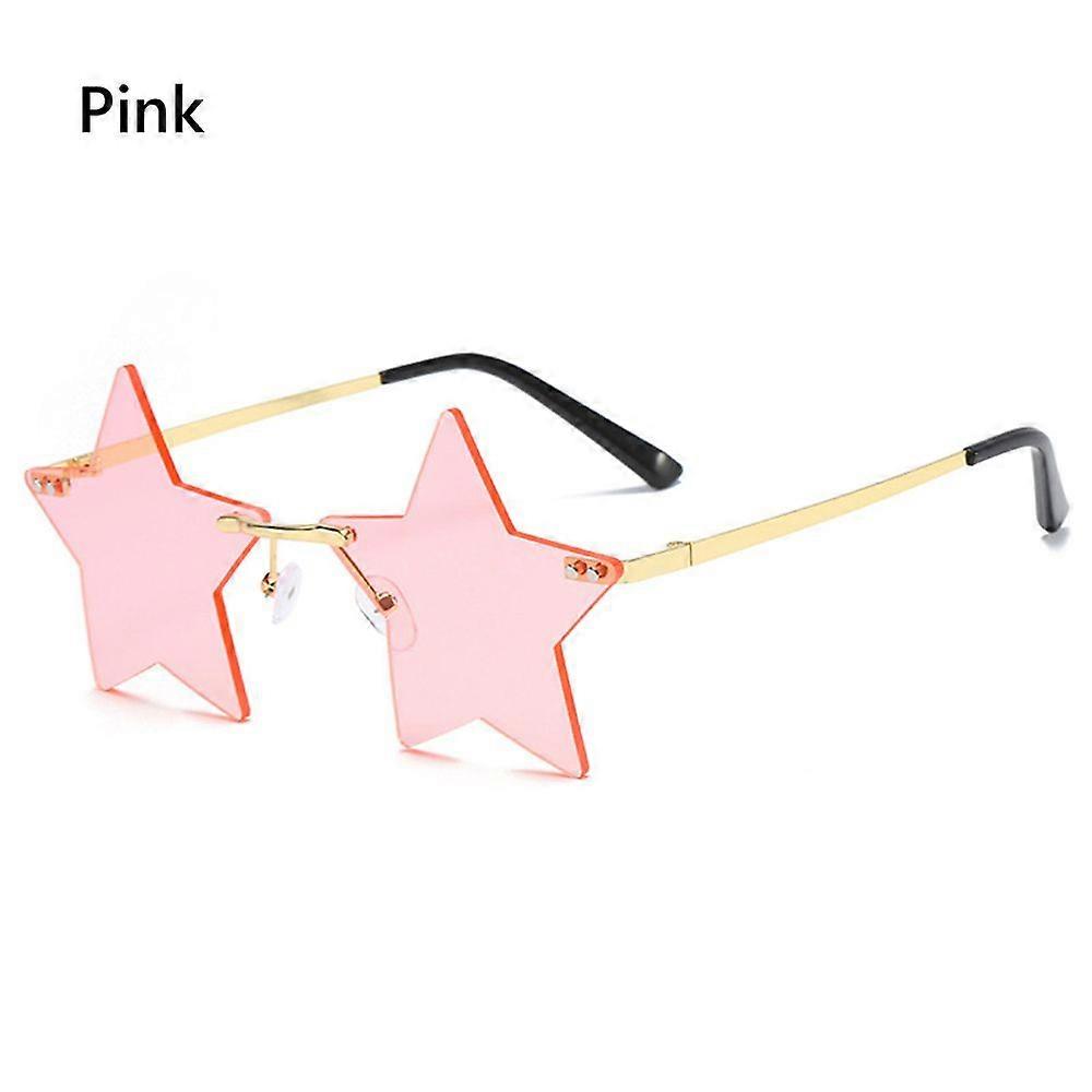 Ins Funny Clouds/Star Shape Rimless Sunglasses Retro Tassel Steampunk Sunglasses Shades UV400 Cycling Sunglasses Party Glasses
