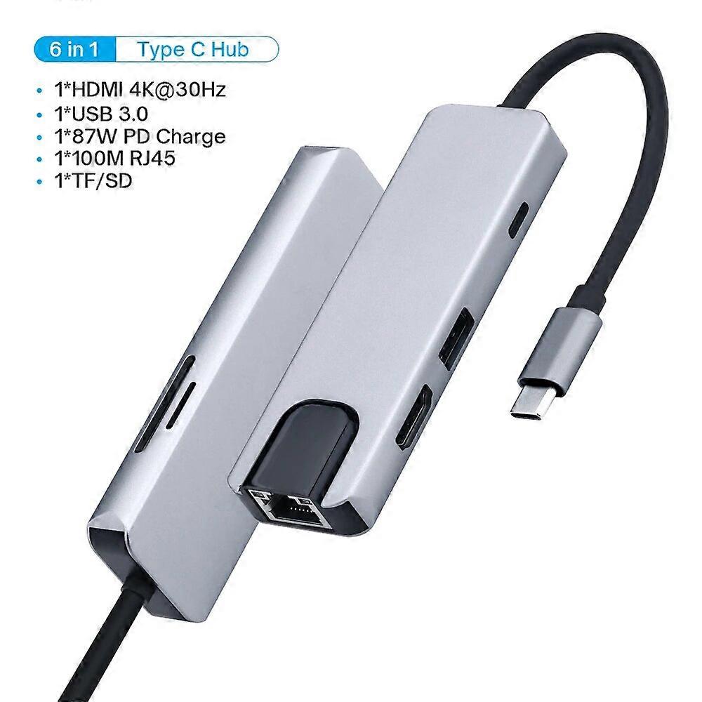 11 in 1 USB C HUB Type C Adapter to 4K HDMI-Compatible VGA RJ45 Lan Ethernet SD/TF AUX 11 Port Dock Station PC Laptop Splitter
