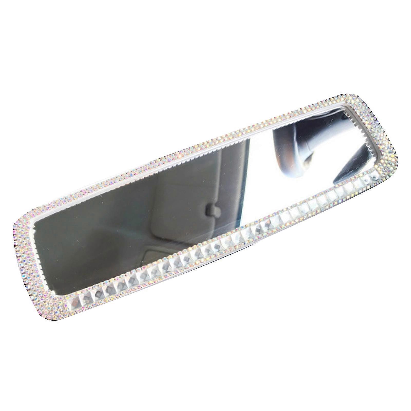 Rearview Mirror Adjustable HD-compatible with Rhinestones Replaceable Easy Installation Car Modification Replacement Rear View Mirror for Vehicle meng