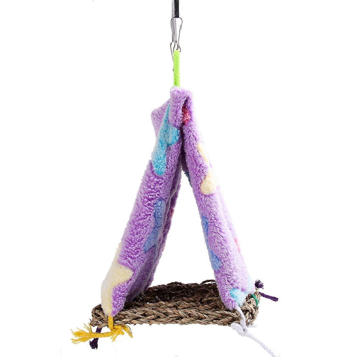 Straw Woven Birds Tent Parrot Sleeping Bed Triangle Tent Nest Creative Bird Hammock (Random Style, Random Color)