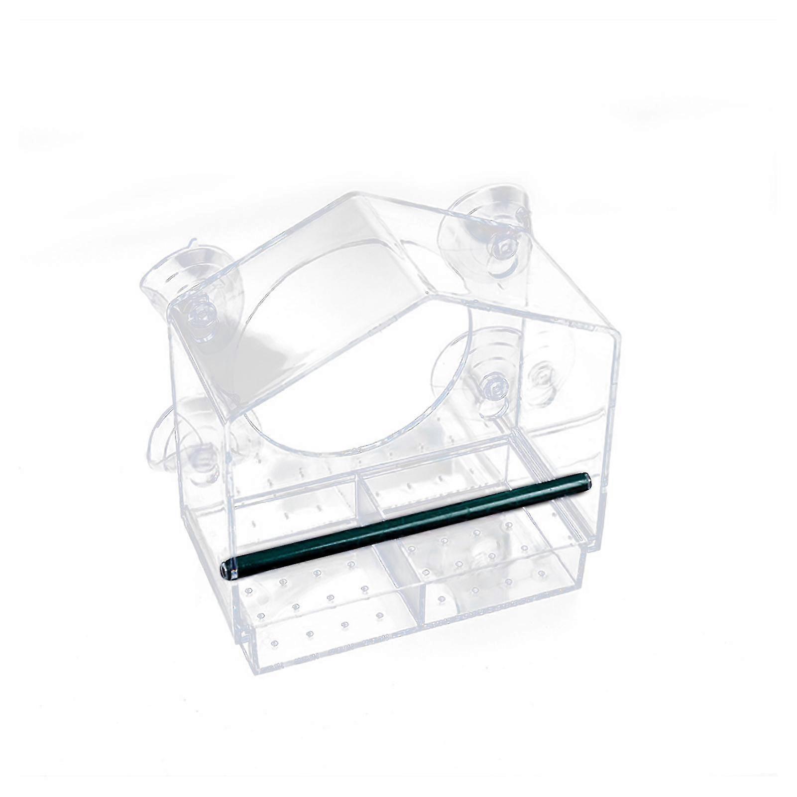 Gift Bird Feeder Hanging Window Viewing House Type Clear Acrylic With Drain Hole