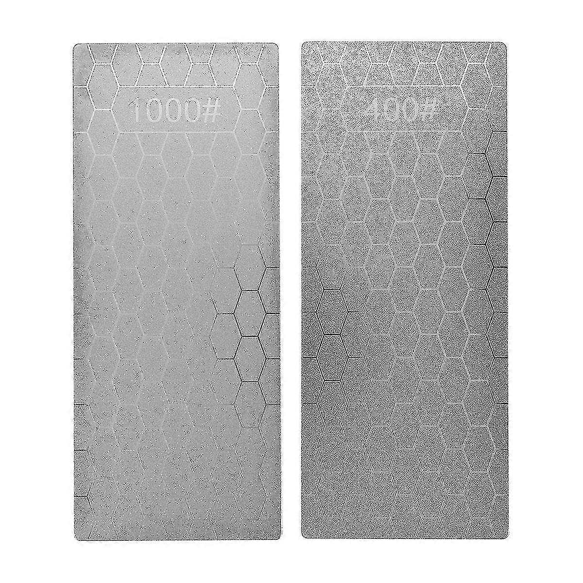 2pcs Diamond Sharpening Stone, Whetstone Honeycomb Surface Diamond Sharpener Plate With Non- Base(4