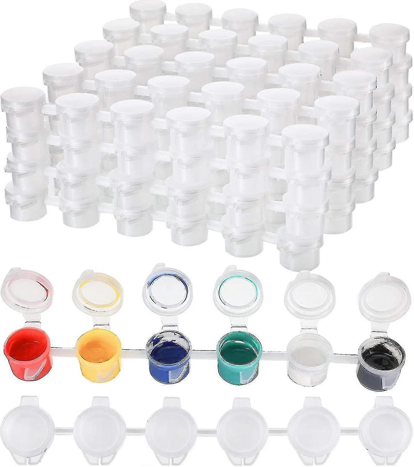 Empty Paint Pots Paint Pots Strips Clear Storage Containers Painting Arts Crafts Supplies For Classrooms Schools Paintings Art Festivals, 144 Pots In