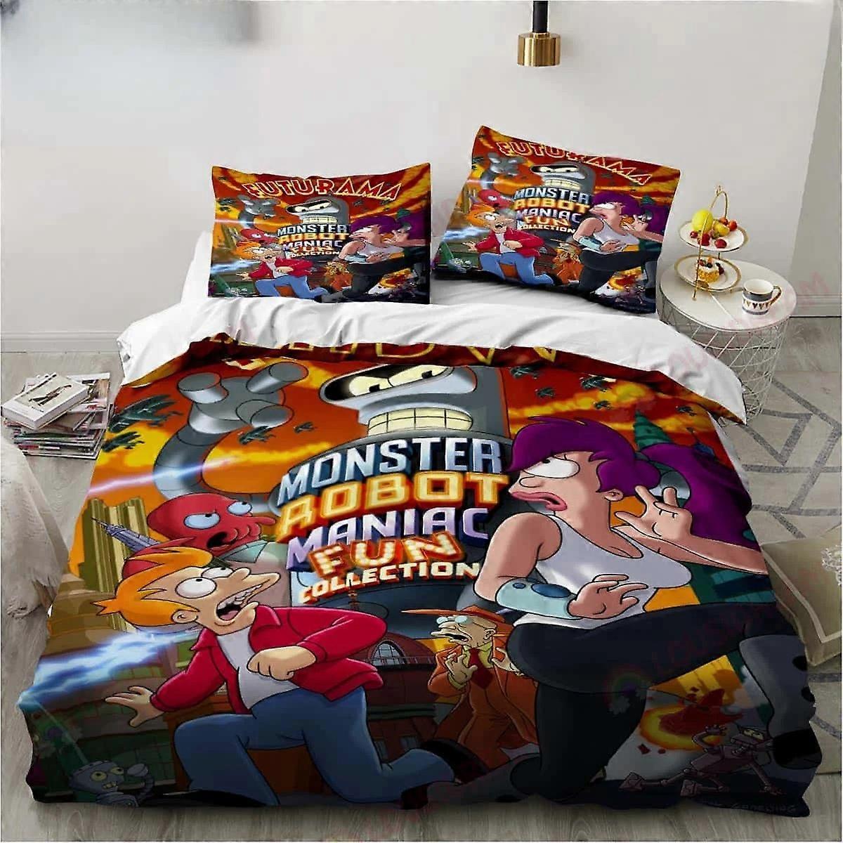 a1457 Bed Sheets Futuramas Bender Poster Bedding Set Sheet  Double Child Bedding Set Mircofiber or Polyester Duvet Cover Set3-Piece Bedding Set (1 Duv