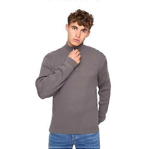 Crosshatch Mens Havaline Knitted Quarter Zip Pullover