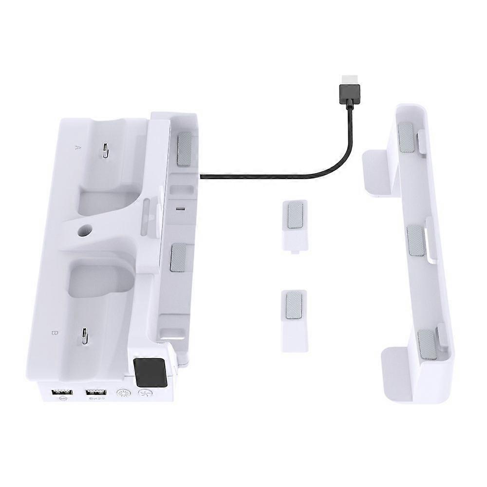 Game Console Vertical Cooling Stand with Indicator Light Non-Slip Design Multi-Function Charging Stand with Cooling Fan for PS5 Slim