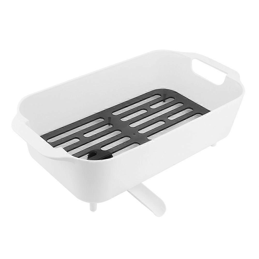 Multi-Function Drain Rack Kitchen Washing Drain Rack Fruit Strainer Rack (White Gray)