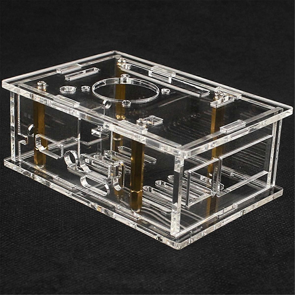 For OrangePi 5Pro Acrylic Case for OrangePi 5 Pro Transparent Acrylic Case with Cooling Fan Antenna