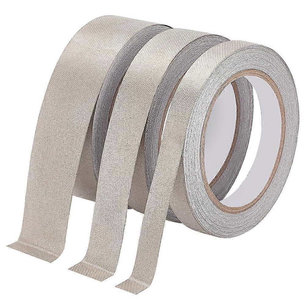 3 Roll Faraday Tape Double Conductive Cloth Tape for EMI LF EMF Shielding Electrical Repair Interference Shield(0.6 in X 21.9 Yard 1 in X 21.9 Yard 1.
