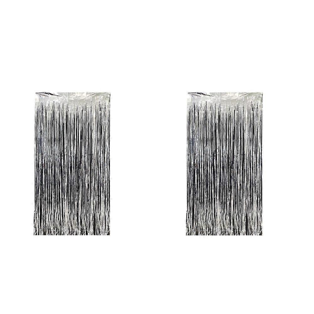 2pcs laser rain curtain - silver