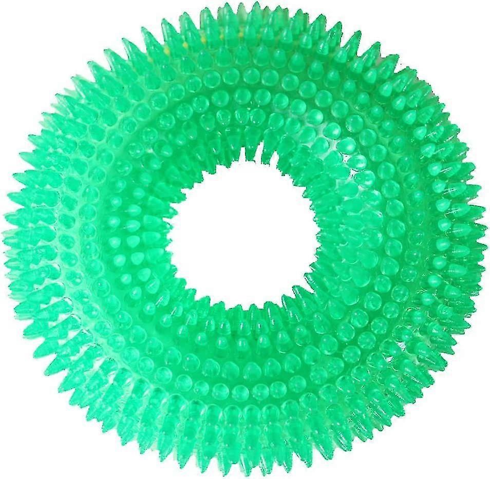 Durable Dog Squeaky Chew Toys For Aggressive Chewers Dental Teething Cleaning (non-toxic Soft Natural Rubber), Cute Crystal Ring Design -4.92 Inches