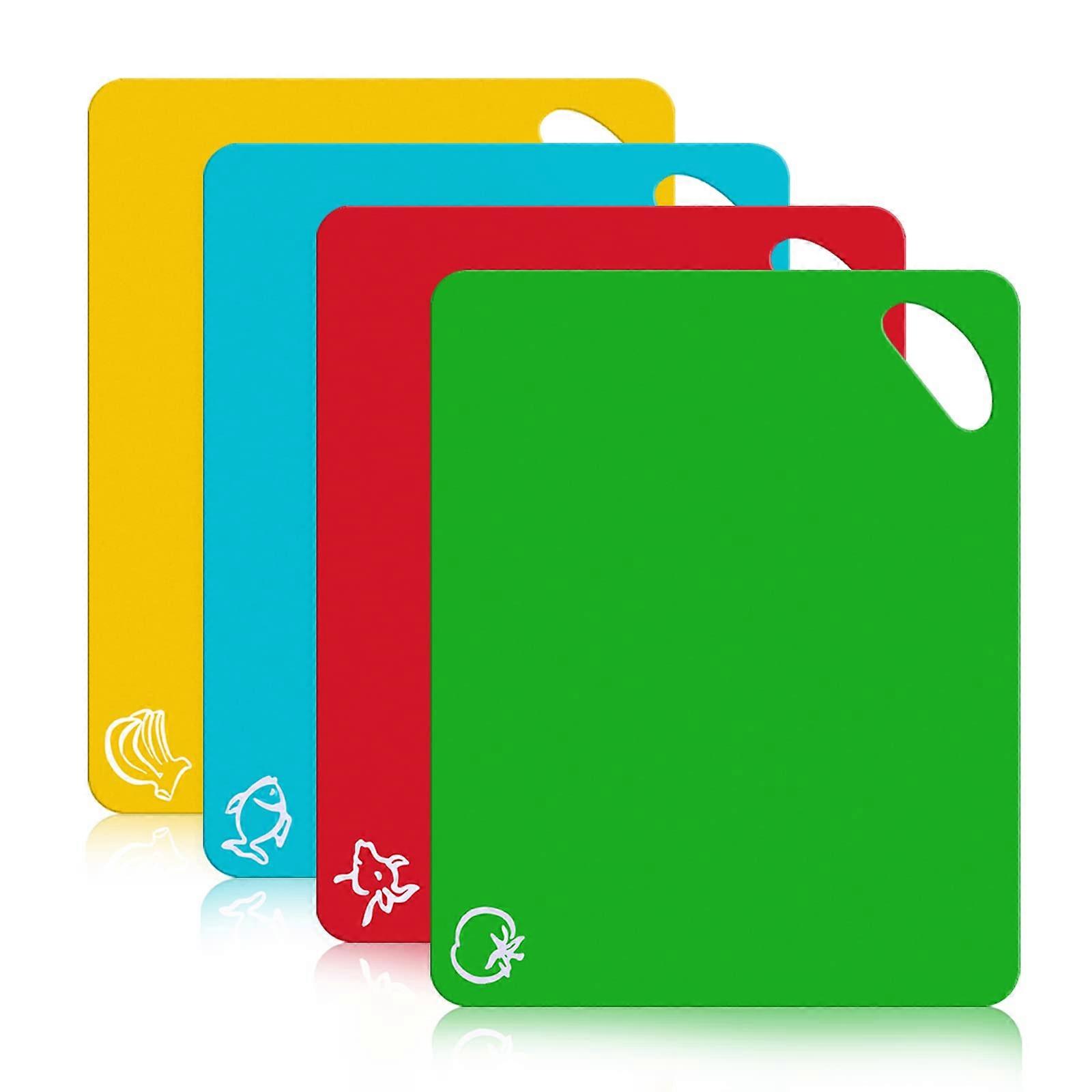 Plastic Cutting Boards Set Of 4, Extra Thick, Non-Slip Surface