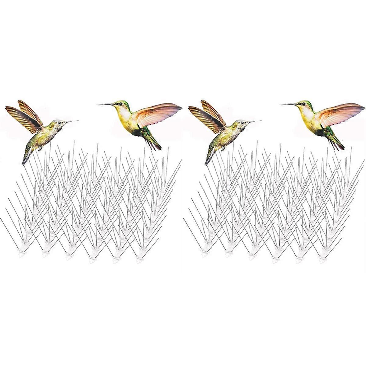 12Pcs Pigeon Spikes Stainless Steel Bird Repeller Set Deterrent Anti Bird Pigeon Squirrel Cat Repellent for Garden Fence