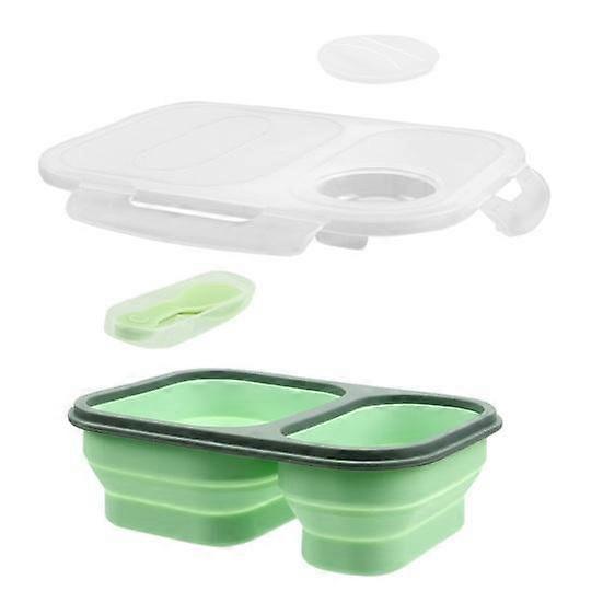 Silicone Collapsible Lunch Box Large Capacity Microwave Safe BPA Free Odorless Compartment Lunch Box