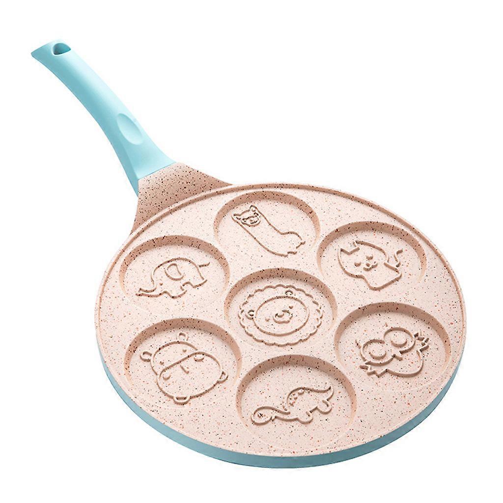 Ev Mutfak Yapışmaz Krep Kalıbı 7 delikli Kahvaltı Tavası Çok Fonksiyonlu Yumurta Kızartma Tavası Kalıbı 01 (mavi)