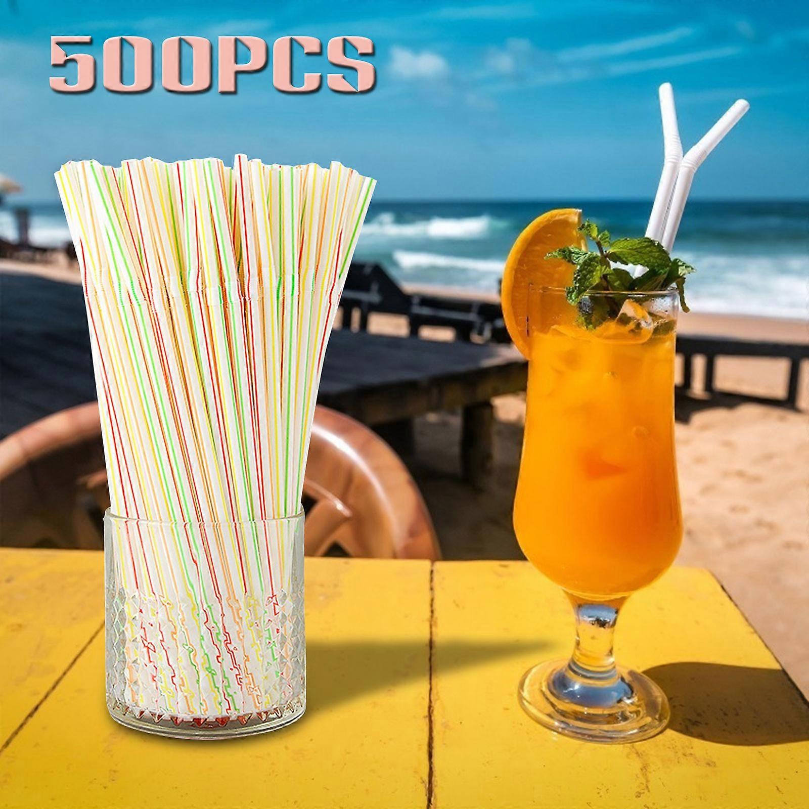 500 Colorul Direction Plastic Straws for Party