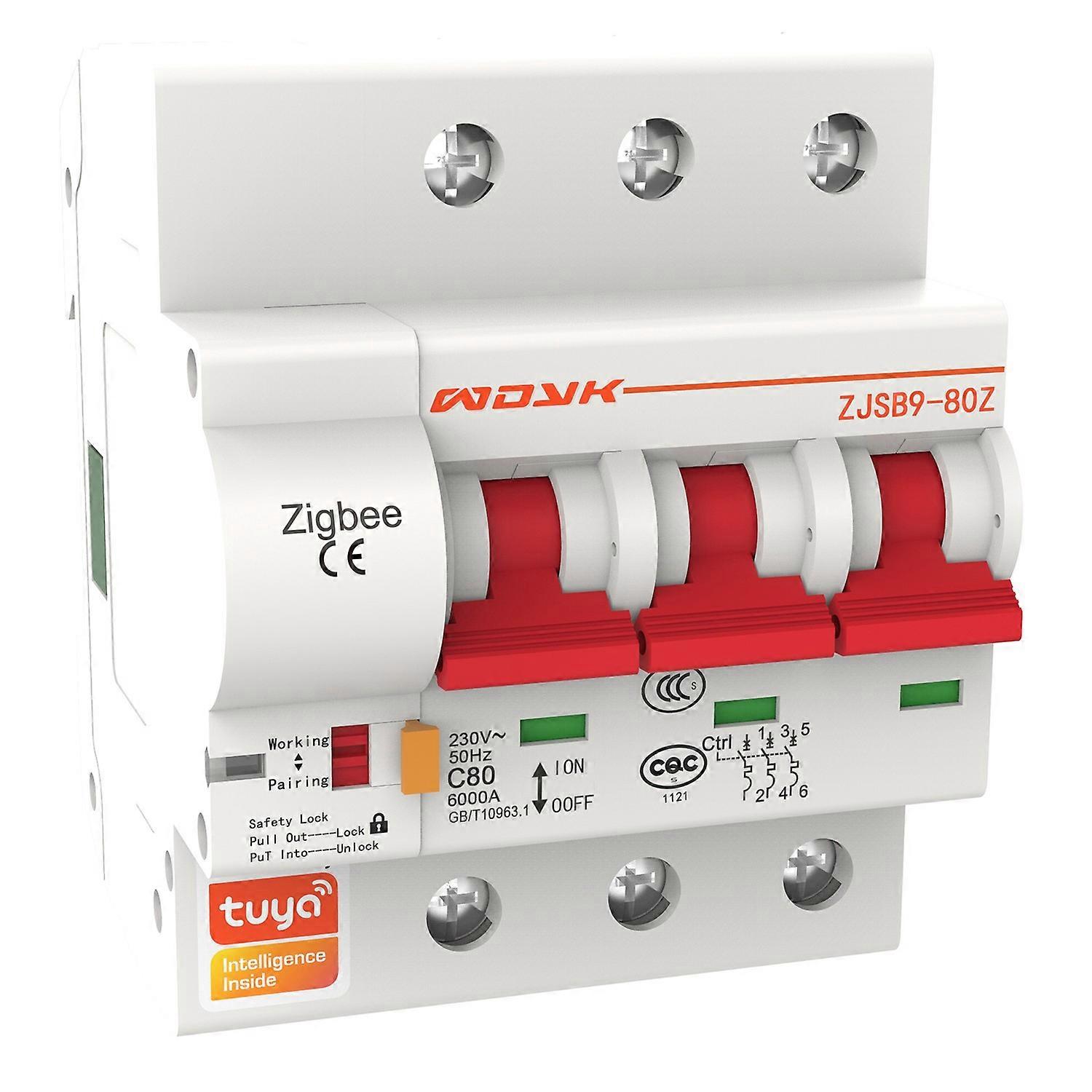 3P Tuya Zigbee Smart Circuit Breaker Remote Control Automatic Switch Overload Short Circuit