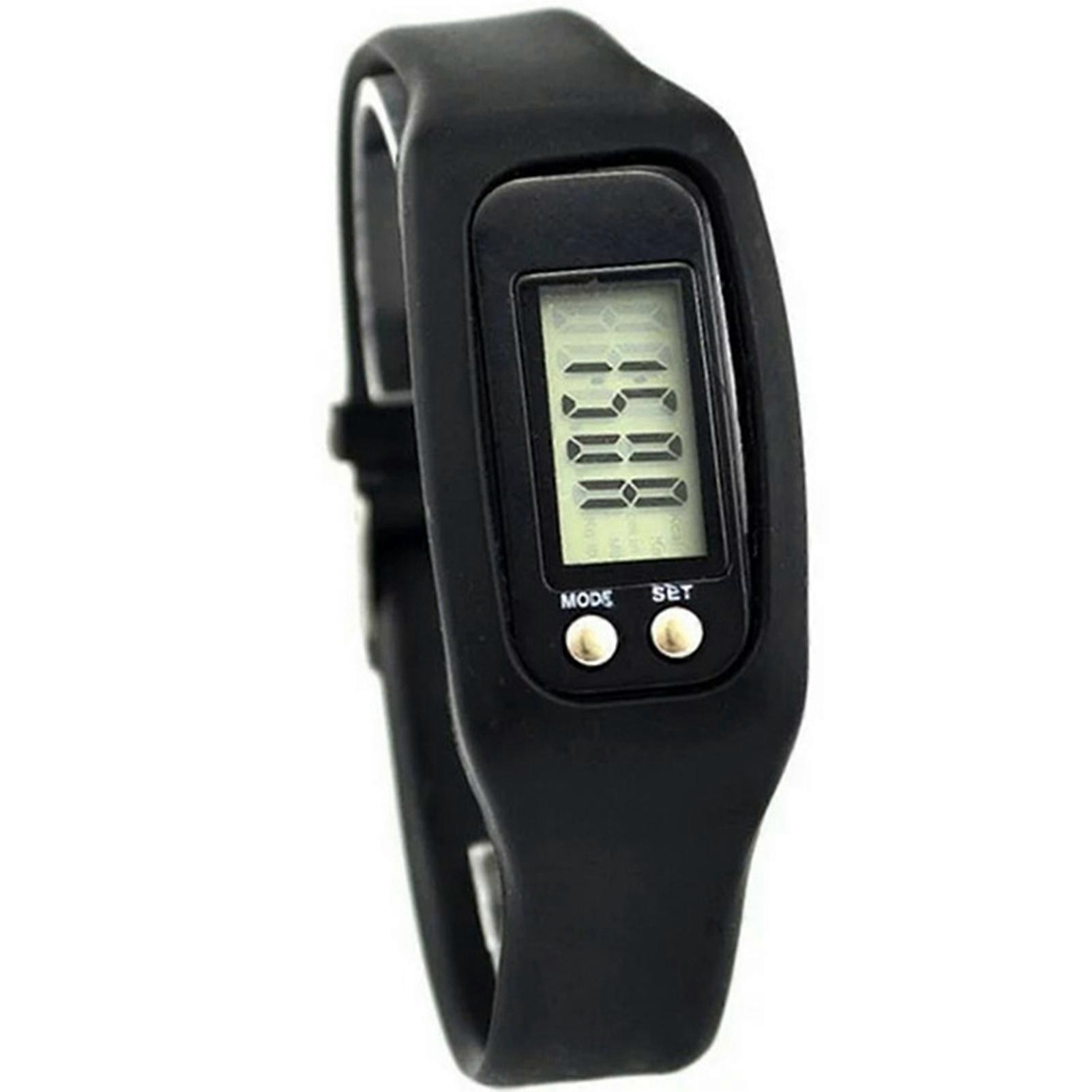 Pedometer Watch with LCD Display Simple Operation Walking Fitness Tracker Wrist Band Digital Step