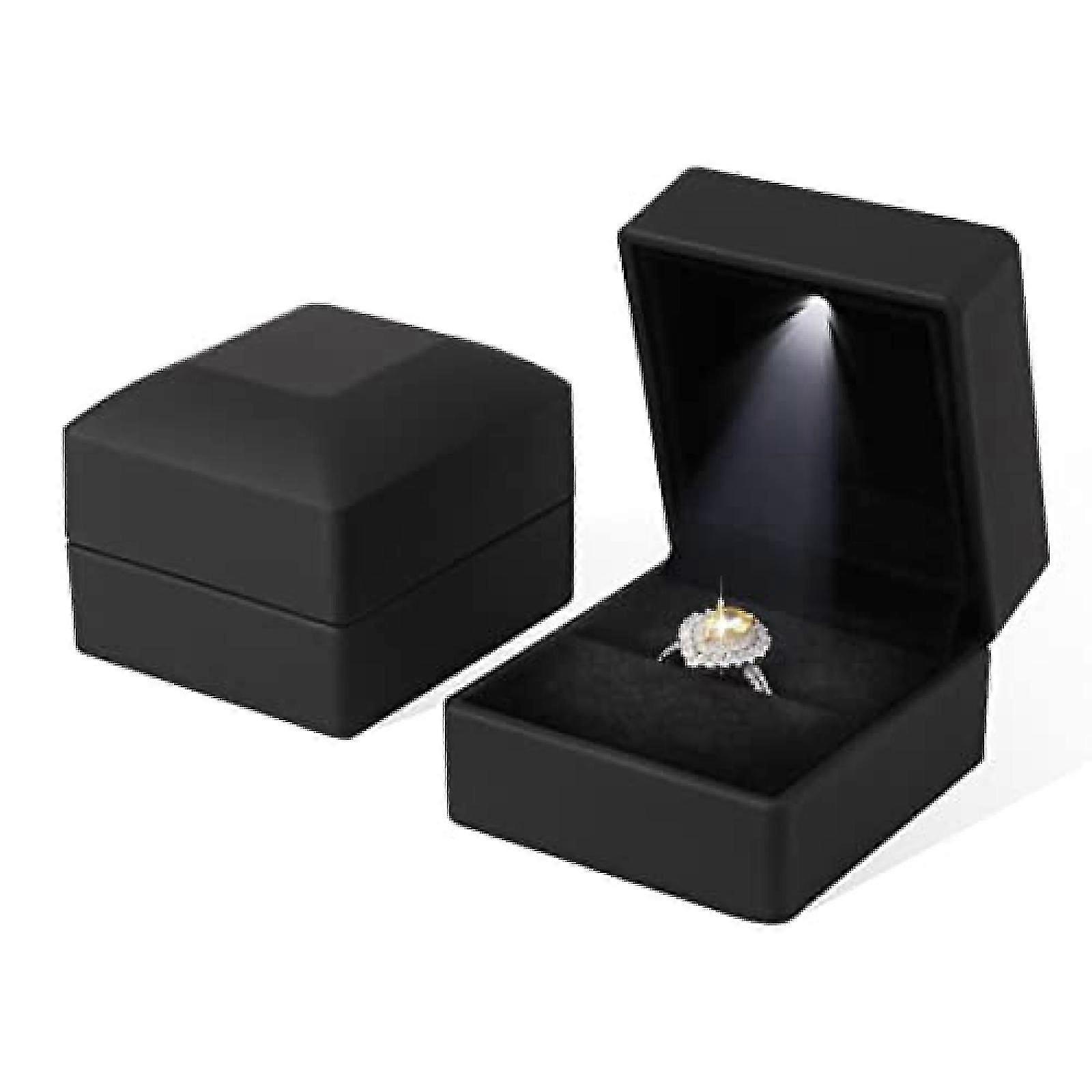 LED light ring box ring velvet jewelry case engagement ring box ring case