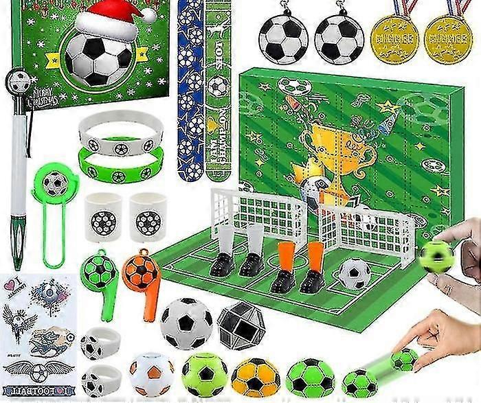 Futbalový adventný kalendár Chlapci dievčatá 2023, 24 darčekov s medailovou píšťalkou Vianočné odpočítavanie - vianočný darček