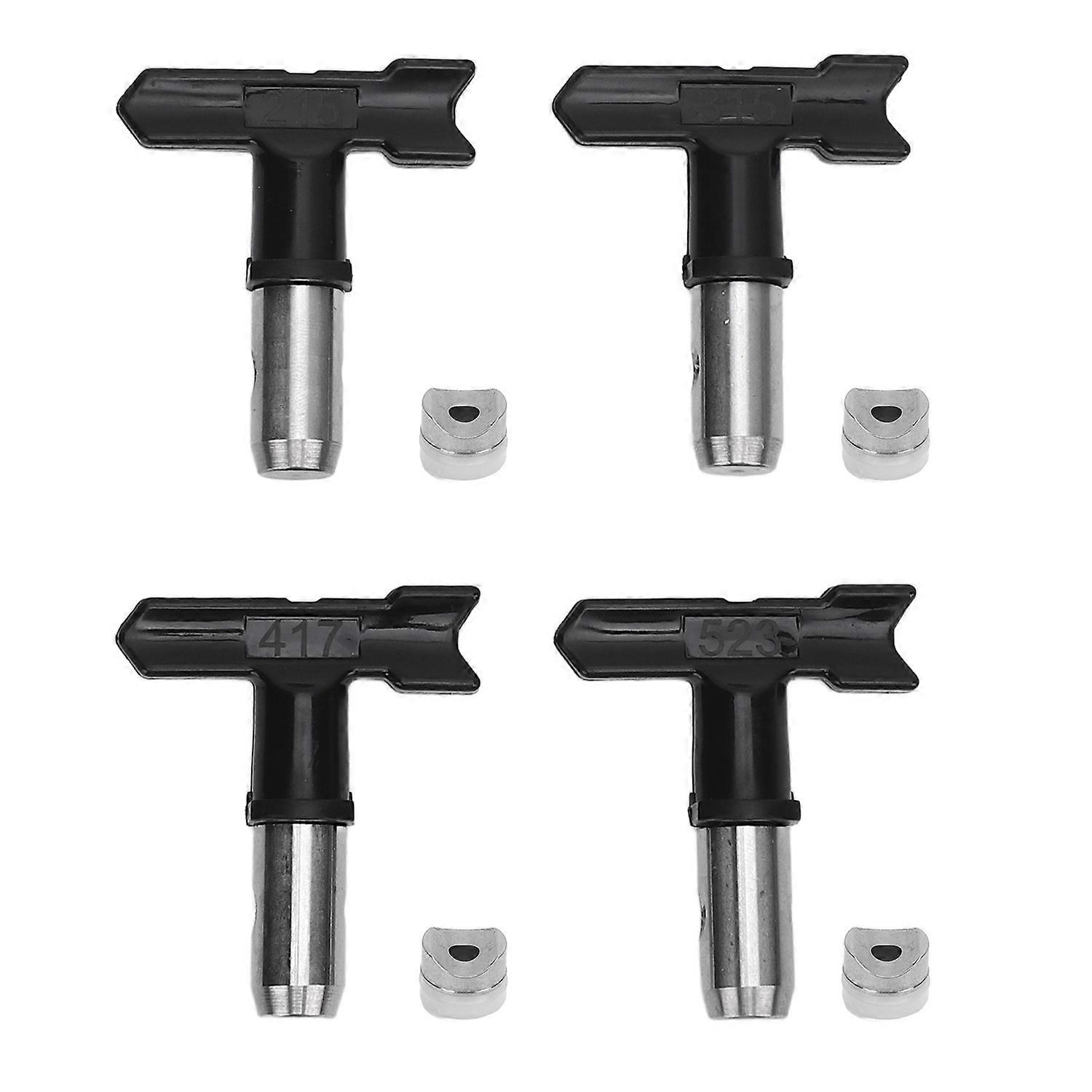 4 Sets Airless Paint Spray Tip 215 315 417 523 Black Latex Paint Spray Nozzle for Furniture Fence Ho