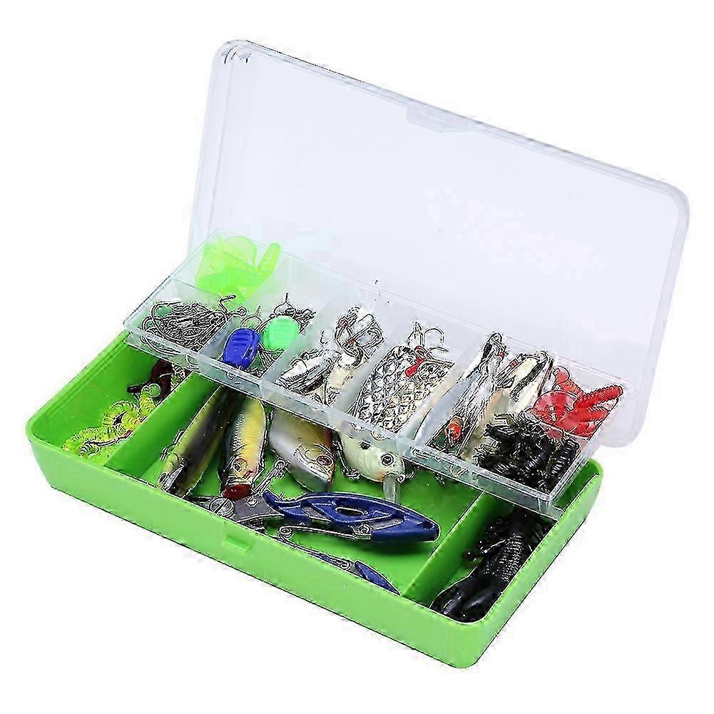 Fishing Lure Kit For Pros And Beginners, Versatile Fishing Tool With Brilliantly Green Bottom Lifelike And Colorful, 101pcs Compact Size Fishing