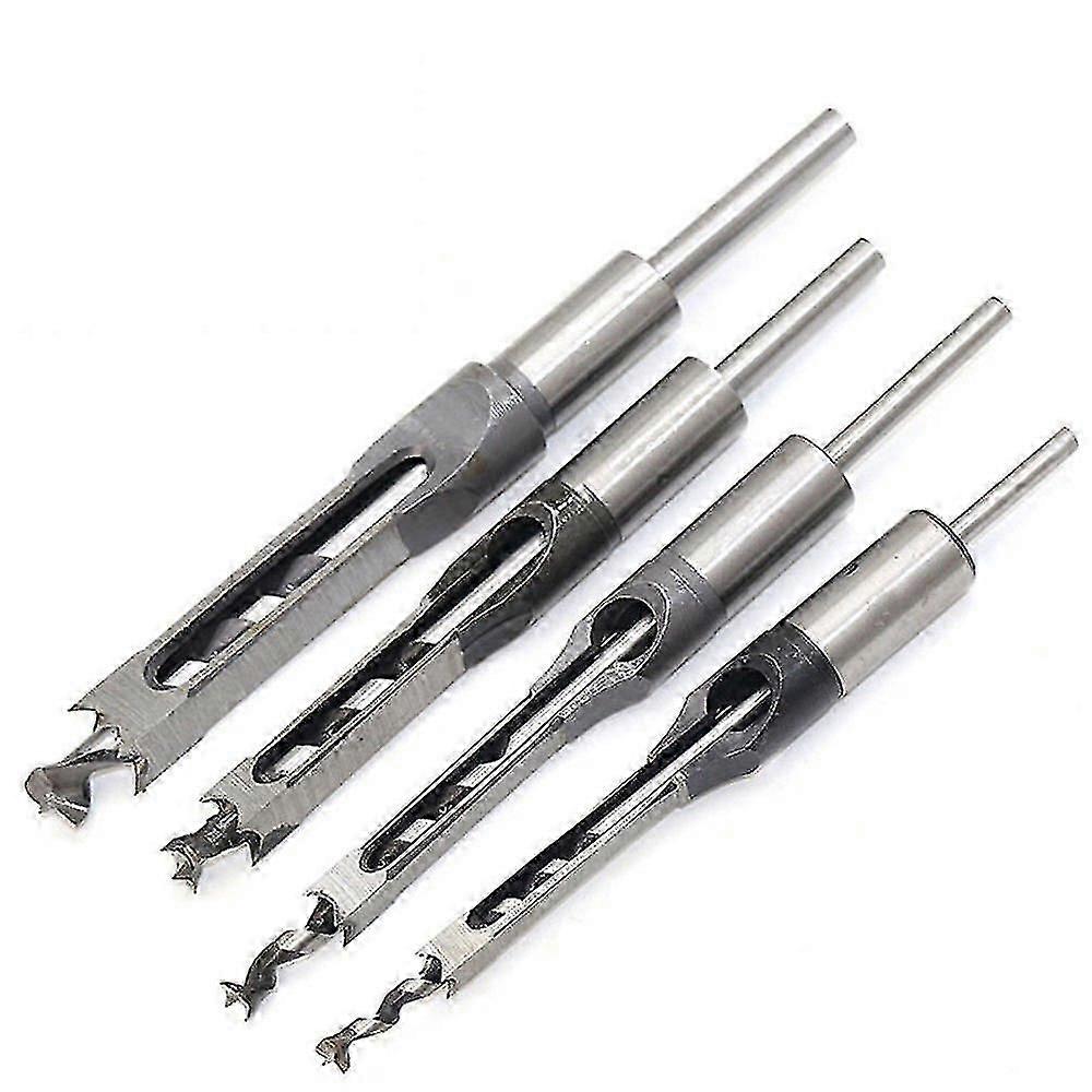 4pcs Square Hole Chisel Set, Square Hole Drill, Woodworking Tool Set (1/4-1/2-5/16-3/8inch)